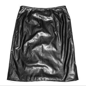 Calvin Klein Faux Leather Black Pencil Skirt Sz 8